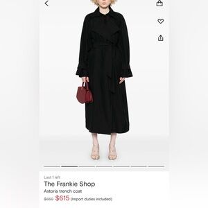 The Frankie Shop Black Long Sleeve Trench Coat